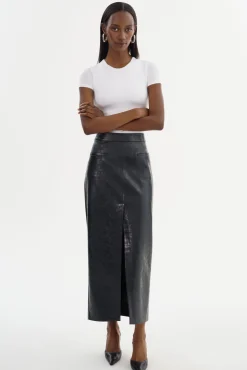 Flash Sale LAMARQUE YVETTE | Faux Leather Maxi Skirt Black