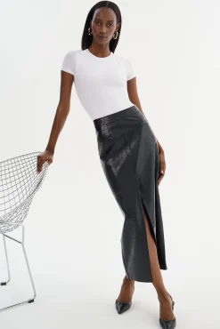 Flash Sale LAMARQUE YVETTE | Faux Leather Maxi Skirt Black