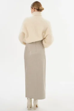 Clearance LAMARQUE YVETTE | Faux Leather Maxi Skirt Clay