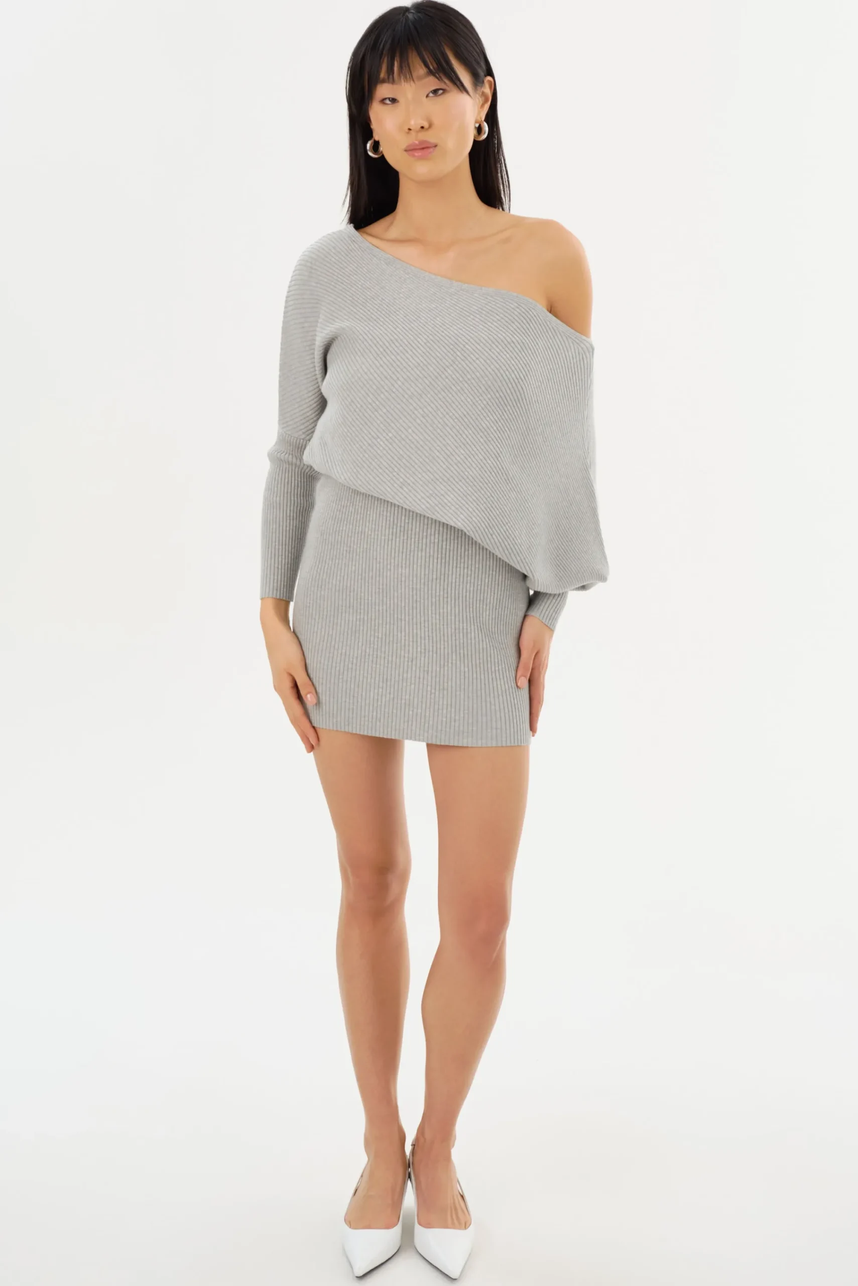 Hot LAMARQUE ZENOBIA | Knit Midi Dress Light Heather Grey