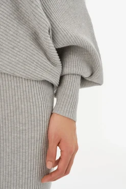 Hot LAMARQUE ZENOBIA | Knit Midi Dress Light Heather Grey